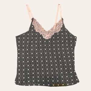 Gray & Pink Lace Cami Pajama Top